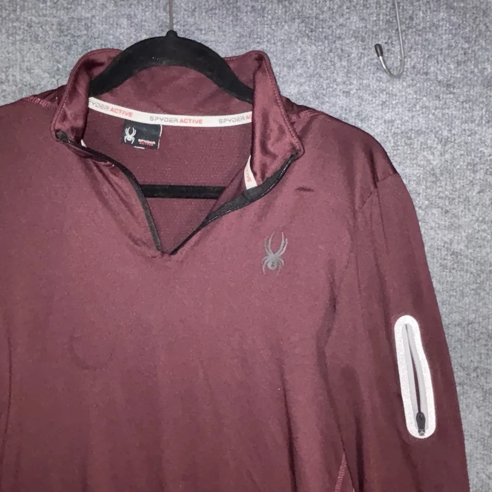 Spyder‎ Pullover Men's Small Burgundy Polyester 1/4 Zip Activewear Training